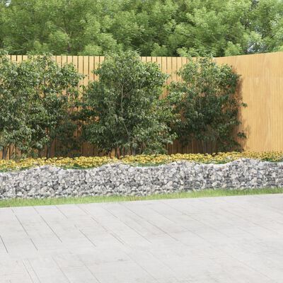 vidaXL Buet gabion høybed 800x50x50 cm galvanisert jern