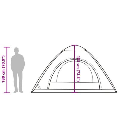 vidaXL Campingtelt 5 personer grønn hurtigutløser