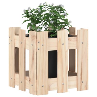 vidaXL Plantekasse med gjerdedesign 30x30x30 cm heltre furu