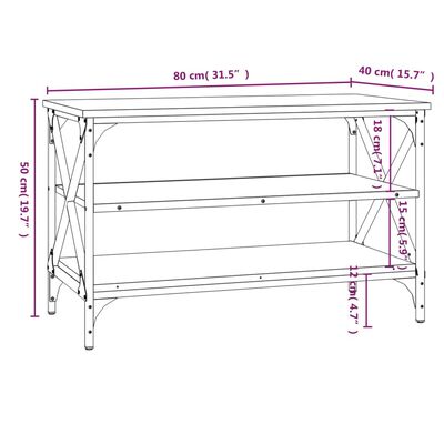 vidaXL TV-benk brun eik 80x40x50 cm konstruert tre