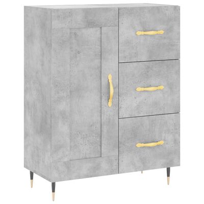 vidaXL Highboard betonggrå 69,5x34x180 cm konstruert tre