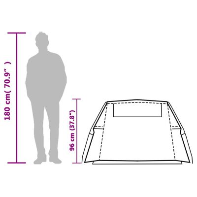 vidaXL Tunneltelt for camping 2 personer hvit blendingsstoff vanntett