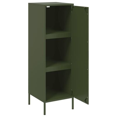 vidaXL Highboard olivengrønn 36x39x113 cm stål