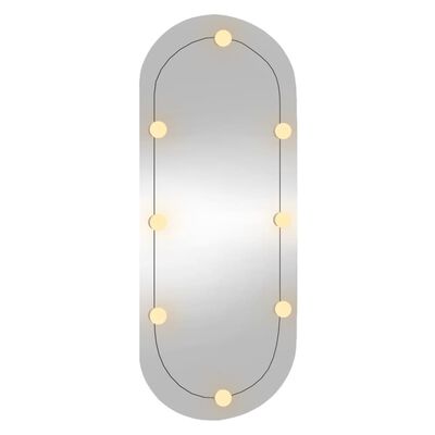 vidaXL Veggspeil med LED-lys 45x100 cm glass oval
