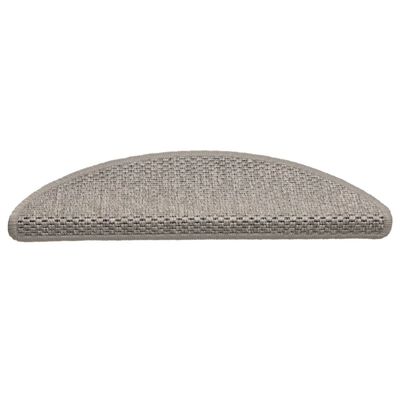 vidaXL Selvklebende trappematter sisal-utseende 15 stk 56x17x3 cm sølv