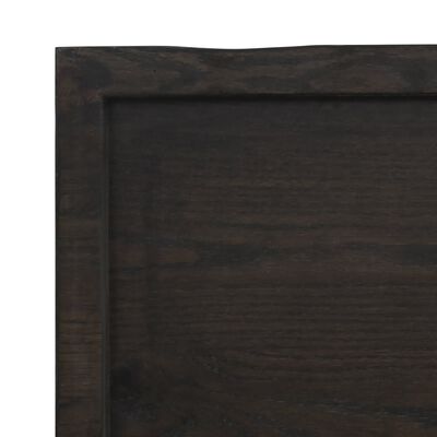 vidaXL Benkeplate til bad mørkebrun 220x40x(2-4) cm behandlet heltre