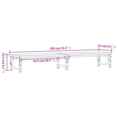 vidaXL Skjermstativ svart 105x23x15,5 cm konstruert tre