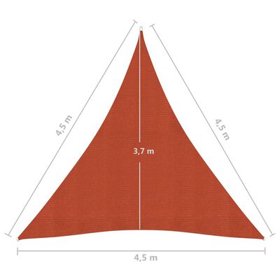 vidaXL Solseil 160 g/m² terrakotta 4,5x4,5x4,5 m HDPE