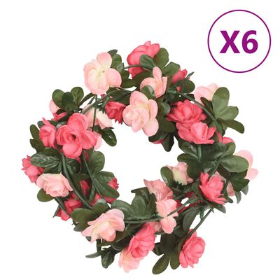 vidaXL Blomsterkranser for jul 6 stk rose 240 cm