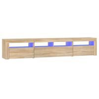 vidaXL TV-benk med LED-lys sonoma eik 210x35x40 cm