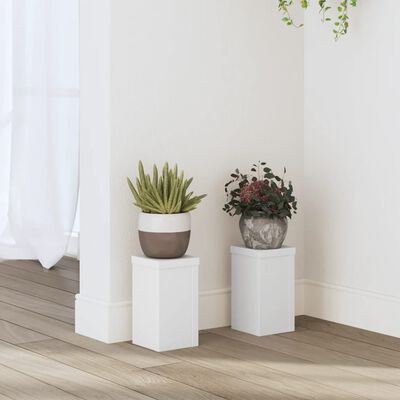 vidaXL Plantestativer 2 stk hvit 10x10x18 cm konstruert tre