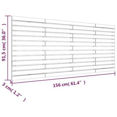 vidaXL Veggmontert hodegavl honningbrun 156x3x91,5 cm heltre furu