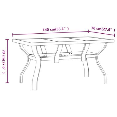 vidaXL Hagespisegruppe 5 deler svart