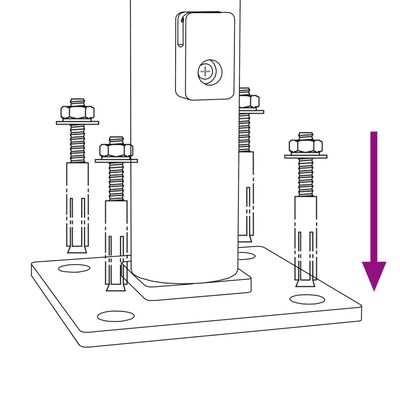 vidaXL Kjettinggjerde med flens antrasitt 1,4x25 m