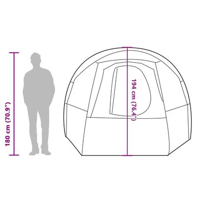 vidaXL Tunneltelt for camping 4 personer grå og oransje vanntett