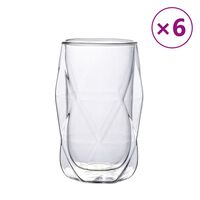 vidaXL Glasskopper med dobbeltvegg 6 stk 450 ml