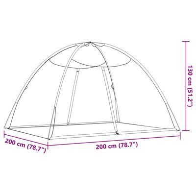 vidaXL Mongolsk myggnett med dører 220 netting svart 200x150x140 cm