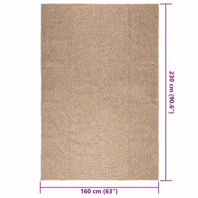 vidaXL Teppe 160x230 cm jute-utseende innendørs og utendørs