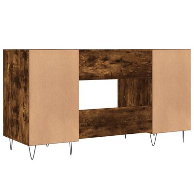 vidaXL Skrivebord røkt eik 140x50x75 cm konstruert tre