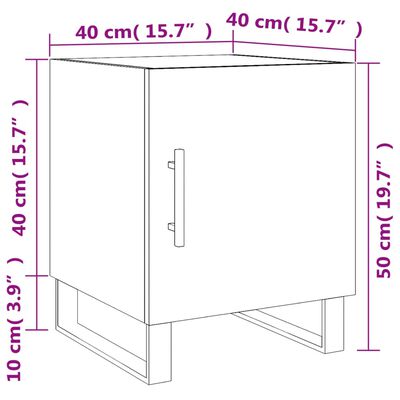 vidaXL Nattbord sonoma eik 40x40x50 cm konstruert tre