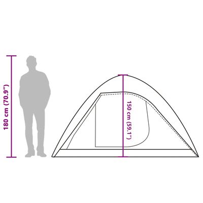 vidaXL Kuppeltelt for camping 4 personer blå vanntett