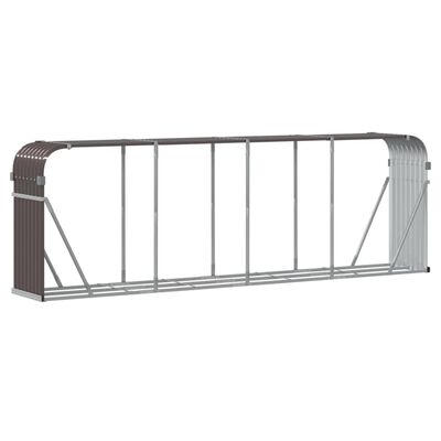 vidaXL Vedholder brun 300x45x100 cm galvanisert stål