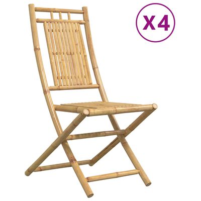 vidaXL Sammenleggbare hagestoler 4 stk 46x66x99 cm bambus