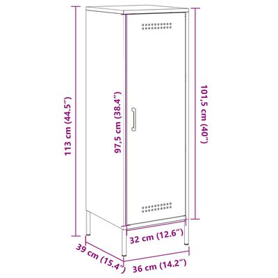 vidaXL Highboard olivengrønn 36x39x113 cm stål