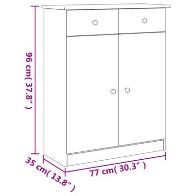 vidaXL Skoskap ALTA 77x35x96 cm heltre furu