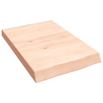 vidaXL Benkeplate til bad 40x60x6 cm ubehandlet heltre