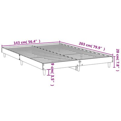 vidaXL Sengeramme uten madrass sonoma eik 140x200 cm konstruert tre