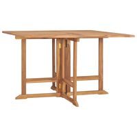 vidaXL Sammenleggbart hagespisebord 110x110x75 cm heltre teak