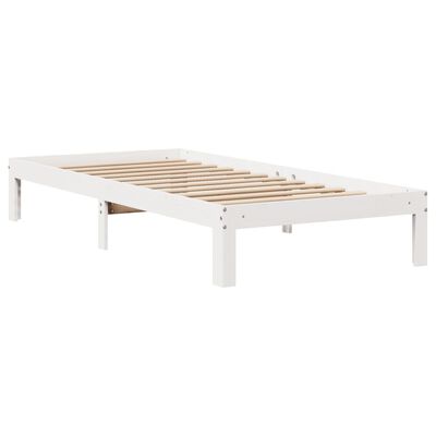 vidaXL Sengeramme med hodegavl hvit 75x190 cm heltre furu