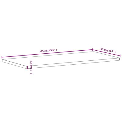 vidaXL Bordplate 115x55x2,5 cm heltre bøketre