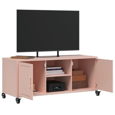 vidaXL TV-benk rosa 100,5x39x43,5 cm stål