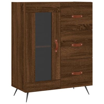 vidaXL Highboard brun eik 69,5x34x180 cm konstruert tre