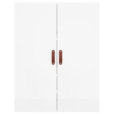 vidaXL Highboard høyglans hvit 69,5x34x180 cm konstruert tre