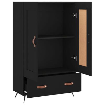 vidaXL Highboard svart 69,5x31x115 cm konstruert tre