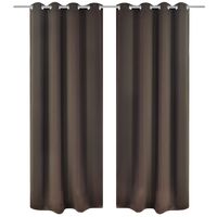 vidaXL Lystette gardiner 2 stk med metallmaljer 135x175 cm brun