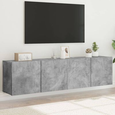 vidaXL Veggmonterte TV-benker 2 stk betonggrå 80x30x41 cm