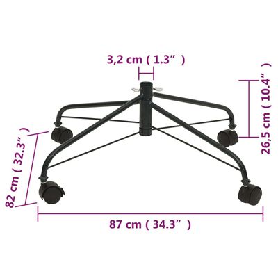 vidaXL Juletrestativ med hjul 87x82x26,5 cm