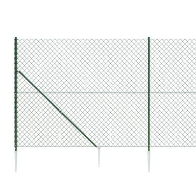 vidaXL Nettinggjerde med stolpespyd 0,8x25 m grønn