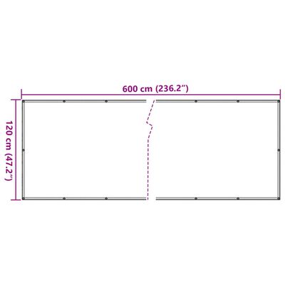 vidaXL Balkongskjerm antrasitt 600x120 cm PVC