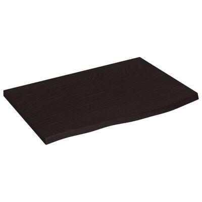 vidaXL Benkeplate til bad mørkebrun 60x40x(2-4) cm behandlet heltre