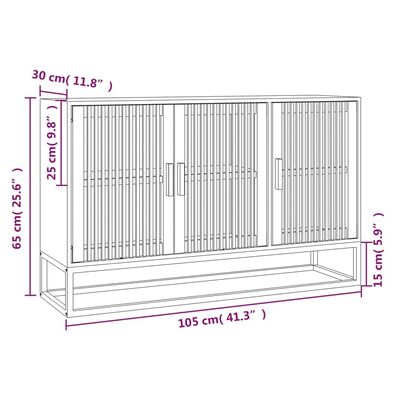 vidaXL Skjenk svart 105x30x65 cm konstruert tre