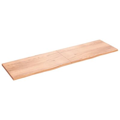 vidaXL Benkeplate til bad lysebrun 220x60x4 cm behandlet heltre