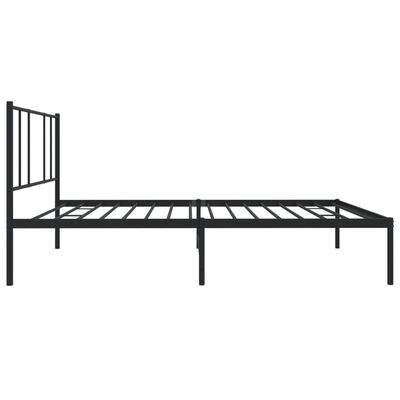 vidaXL Sengeramme i metall med hodegavl svart 107x203 cm