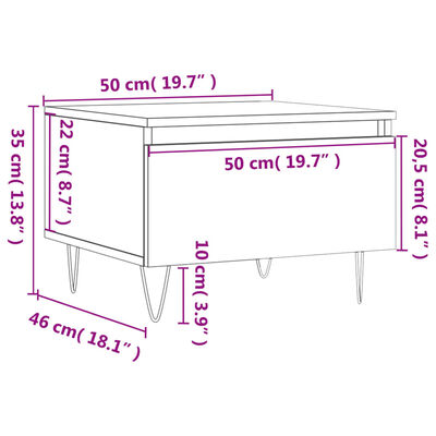 vidaXL Salongbord svart 50x46x35 cm konstruert tre