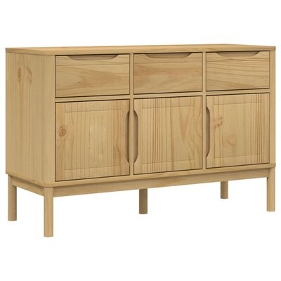 vidaXL Skjenk FLORO voksbrun 114x43x74 cm heltre furu