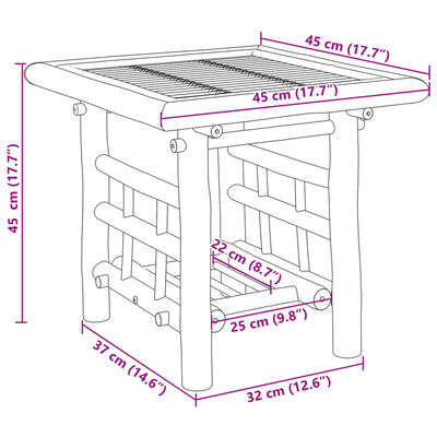 vidaXL Sidebord 45x45x45 cm bambus